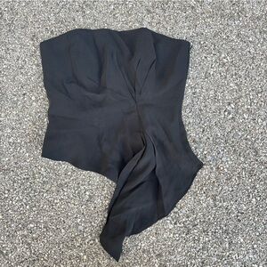 Strapless asymmetric corset top
